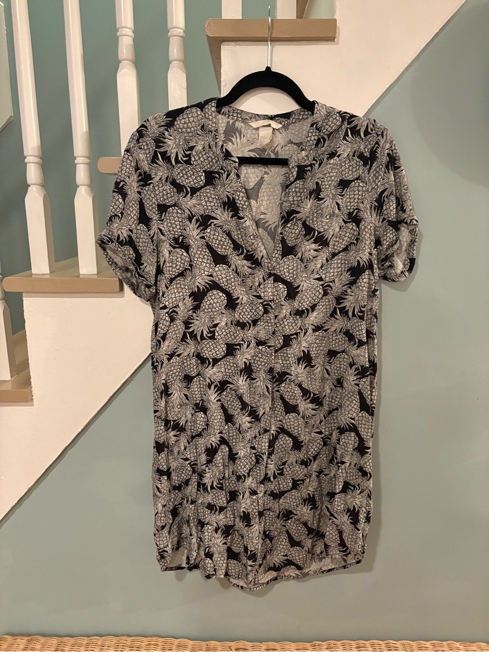 Black & White Pineapple Print Dress